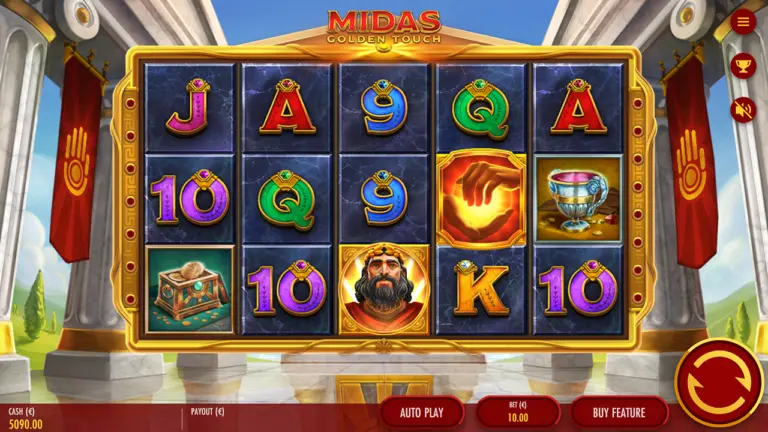 Midas Golden Touch Slot - Interface - 12playme