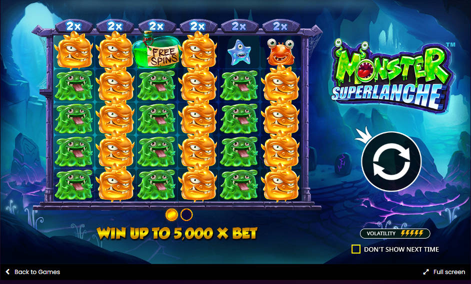 Monster Superlanche Slot - Interface - 12playme