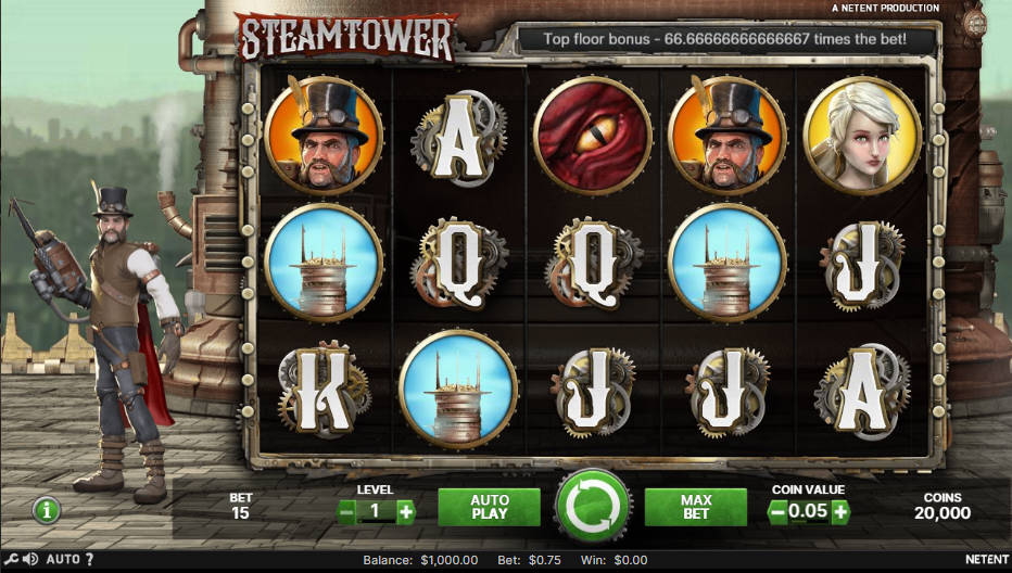 Steam Tower Slot - Interface - 12playme