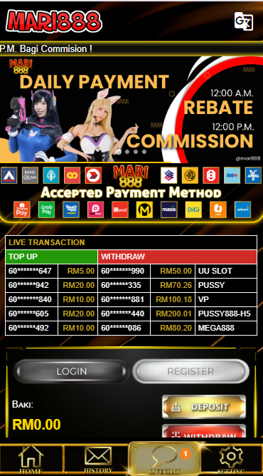 Mari888 - Homepage - 12playme